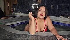 Smoking in the Jacuzzi While You Admire My Body