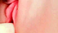 He licked my tight shaved pussy lips close up until I reached a wet orgasm