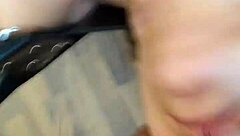 Cum Floods Her Mouth During Intense Homemade Threesome Action With Housewife Twist