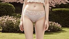 Whoa! Sexy Lingerie Models Pose Barefoot Under Cherry Blossoms!