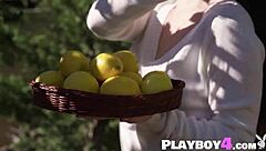 Sweet all-natural teen Hayli Sanders strips naked to reveal perfect tits and big booty in erotic poses.