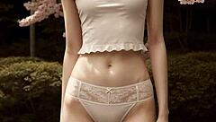 Whoa! Sexy Lingerie Models Pose Barefoot Under Cherry Blossoms!