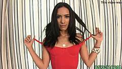 Latina pornstar rides massive interracial cock in high heels.