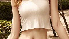 Whoa! Sexy Lingerie Models Pose Barefoot Under Cherry Blossoms!