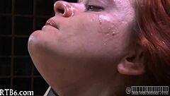 ferocious whipping session for bound gal