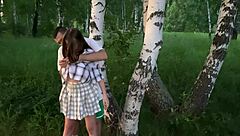 Fucking friend's hot girlfriend hard in forest