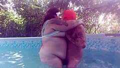 Massive Boobs Hint At Horny Creampie Action In Summer Pool Encounter