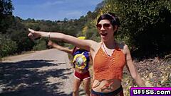 Wild hardcore fucking with big cock during Coachella group college party