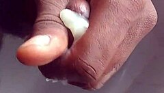 i feel so aroused watching this black amateur in shower solo masturbation session
