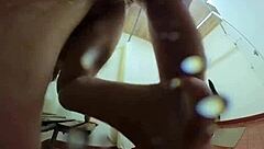 wife caught for sneaky cock blowjob in public shower