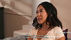 busty milf puts tiny 18+ asian girl's boob size insecurity to rest through seduction and scissoring cuntsway