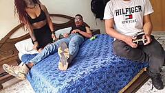 i play video games in the afternoon and friends end up with latina ass milking tattoo action