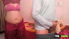 Horny chubby Indian woman with big tits gets bent over doggystyle for homemade creampie from huge cock