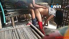 Watch this Bangladeshi village wife get fucked hard outdoors in doggystyle and missionary by her horny lover now!