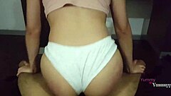 Mexican Latina Ex Girlfriend Rides in Miniskirt Until Creampie in Homemade Amateur Video