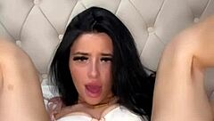 Horny American Brunette Coed College Student Masturbates to Squirting Orgasm with Toys in Pov