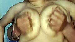 big natural tits chubby indian housewife with saggy boobs and hairy wet pussy moaning close up