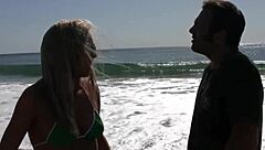 Slutty cougar in fishnets licks pussy then rides cock bent over bed with deepthroat and facial cumshot in lingerie