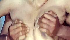 big natural tits chubby indian housewife with saggy boobs and hairy wet pussy moaning close up