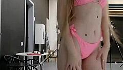 sexy curvy bimbo elza kom teases with huge tits and dildo in dirty talk domination solo