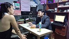 Hey boss, if I suck your cock deepthroat and you fuck my tight pussy doggystyle, I get the secretary job? Sure, what a blowjob!