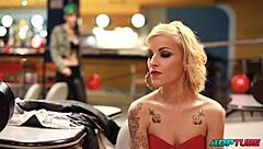 hey, francesa's out hunting for some action at the bowling alley...