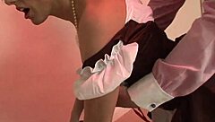 Blonde Stacey Saran watches massive cock slam her dripping wet pussy!