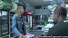 hey, wanna see how she pays the cashier with a blowjob and facial?