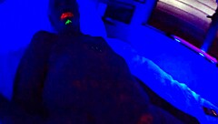 our bedroom experiment with ultraviolet light and handjob fun