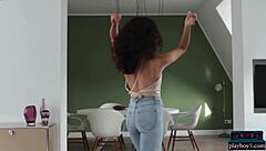 Petite Asian Teen 18+ Model Layla Balan Delivers Curly Hair Solo Softcore Intensity