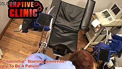 Naked teen in bondage at Florida hospital for gyno exam with doctor and bloopers behind scenes