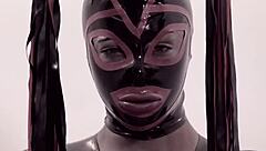 I Adore This Ebony Shemale In Latex Giving Intense Blowjob To Huge Cock!