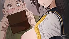 Damn, hentai pervert teens go wild seducing older guys in anime action!