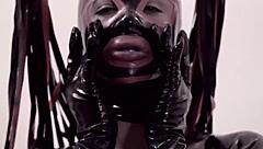 I Adore This Ebony Shemale In Latex Giving Intense Blowjob To Huge Cock!