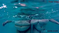 busty bbw lexxxi luxe and her fat friend with big tits play in pool underwater