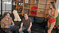 I am inked Latina Melania Dark in a 2on1 session with intense actions and fluids