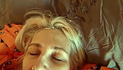 Oh man, that amateur homemade facial on my girlfriend was wild with cum in mouth