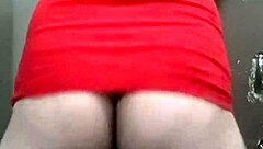 Bold fat booty tranny rocks dress in intense shemale action