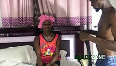 Having good time with my ebony friend in bedroom costumes