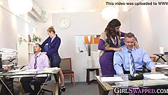 Office Teen Group Hardcore Action