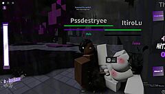 Big cock pounds random babes in wild Roblox condo game action