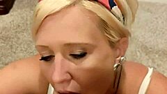 Petite Amateur Cheri Bangz Gives Group Blowjob to Older Guys with Cum Swallowing Finish