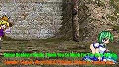 Sanae, let's make this funny Touhou parody wild. Cirno, bend over for intense fucking action now.