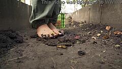 Squashing Tomatoes Barefoot In Dirty Ranch Asmr With Country Foot Fetish Teasing