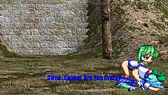 Sanae, let's make this funny Touhou parody wild. Cirno, bend over for intense fucking action now.