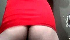 Bold fat booty tranny rocks dress in intense shemale action