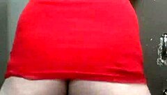 Bold fat booty tranny rocks dress in intense shemale action