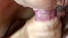 Korean wife boldly sucks cock in close-up action