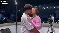 Curvy Colombian Salomé Gil Faces Dirty Talk Facial and Deepthroat from Neighbor's Young Son on Terrace