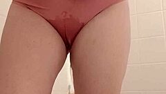 Conversational-emoji naughty girl kitt pees in pink panties couldnt hold it 😏